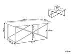 Coffee Table EMPORIA Tempered Glass Marble/ Silver