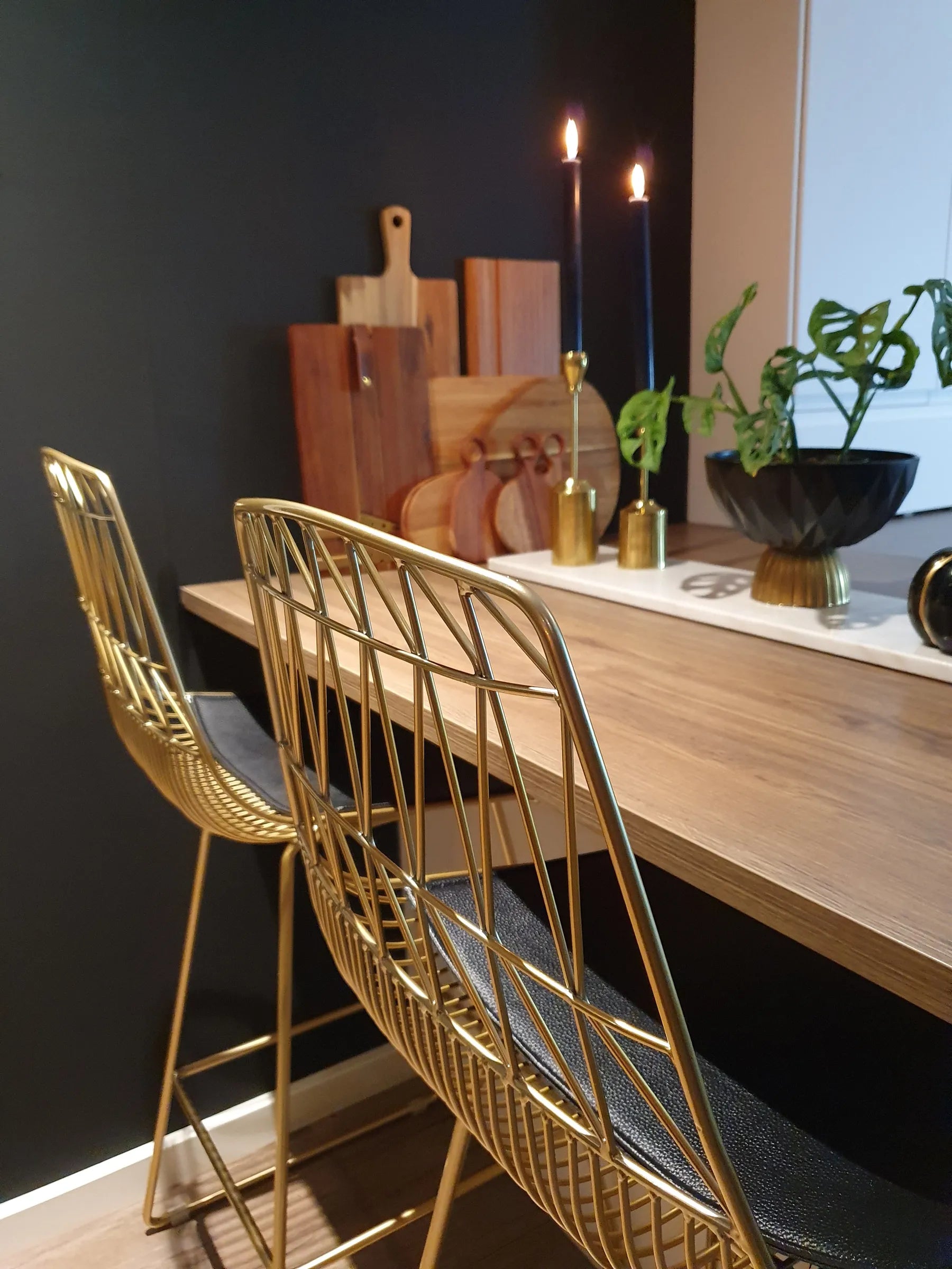 Set of 2 Bar Chairs PRESTON Metal Gold