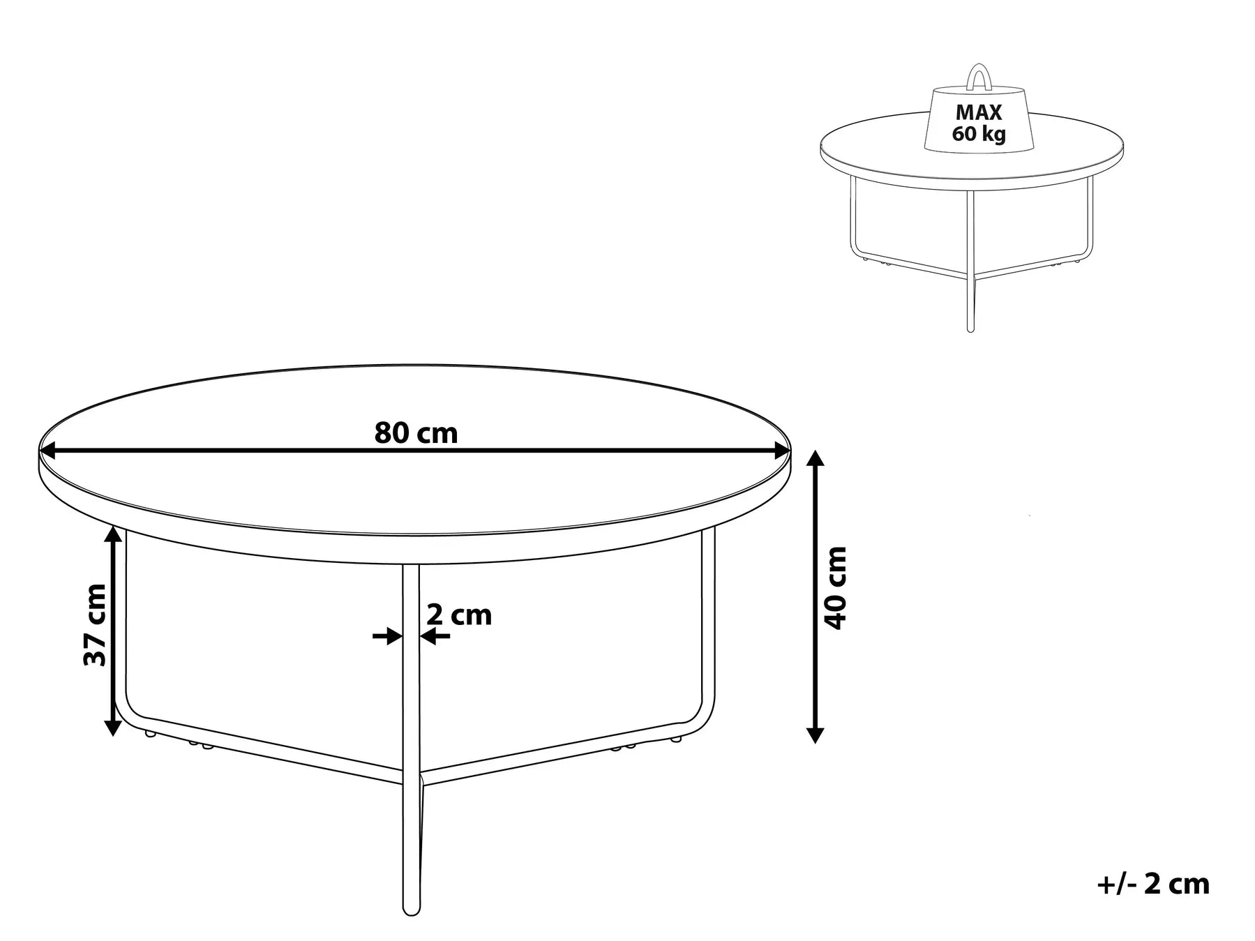 Coffee Table MELODY Light Brown