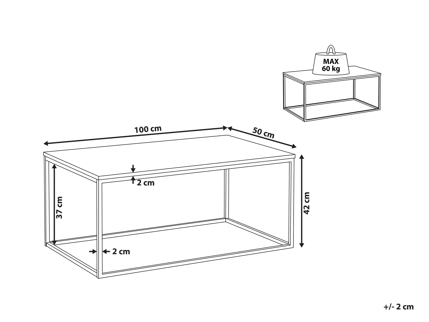 Coffee Table MEDORA Glass Black