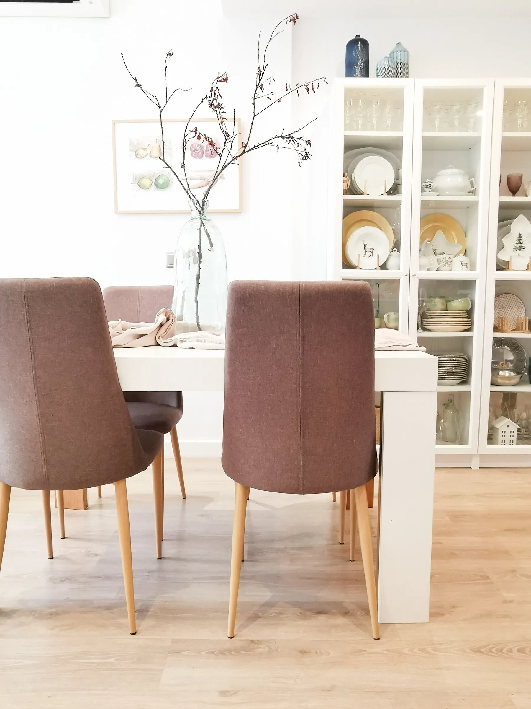 Set of 2 Dining Chairs CLAYTON Fabric Taupe