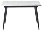 Dining Table EFTALIA White Marble 120/150 cm 80 cm