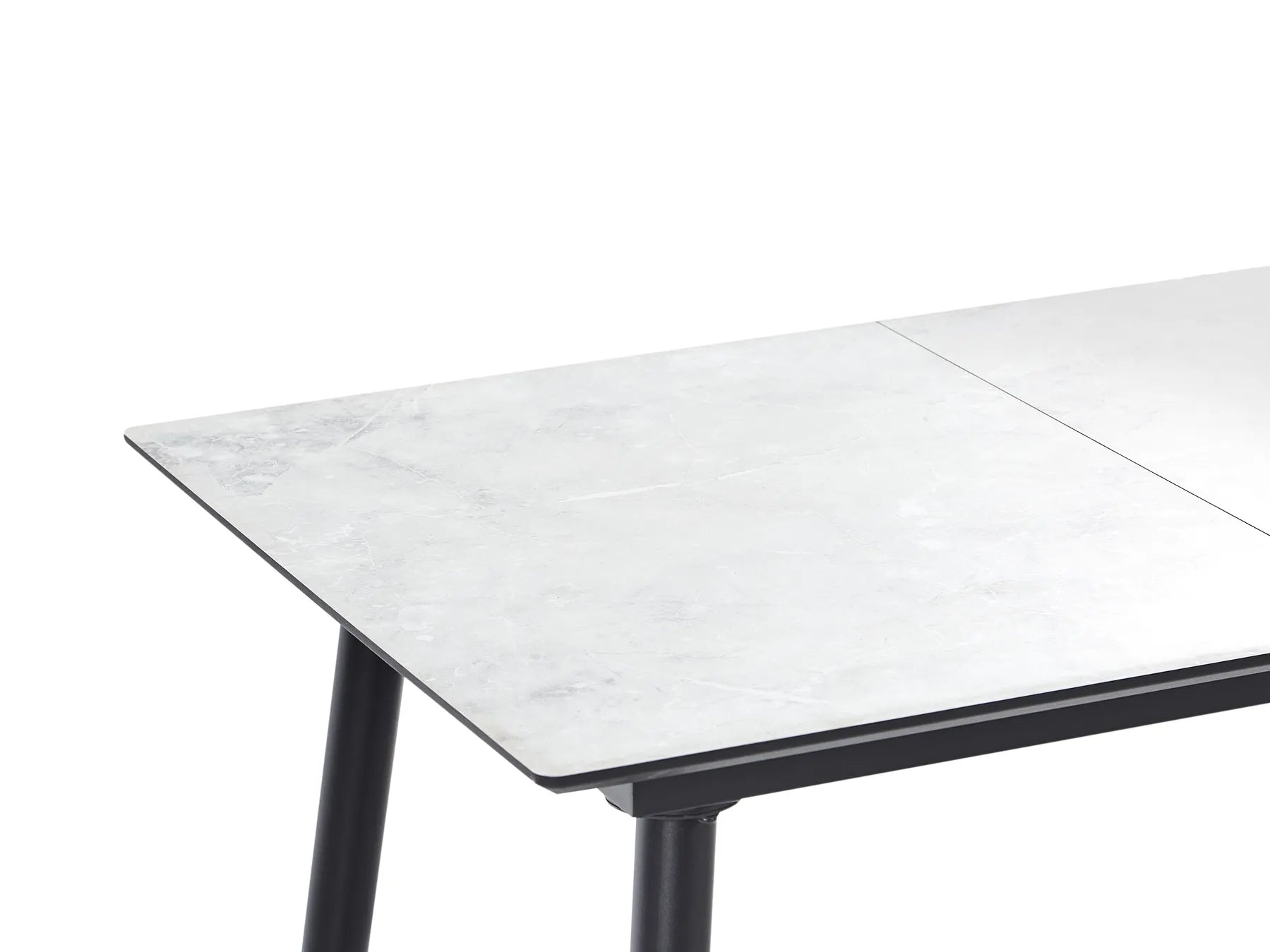 Dining Table EFTALIA White Marble 120/150 cm 80 cm