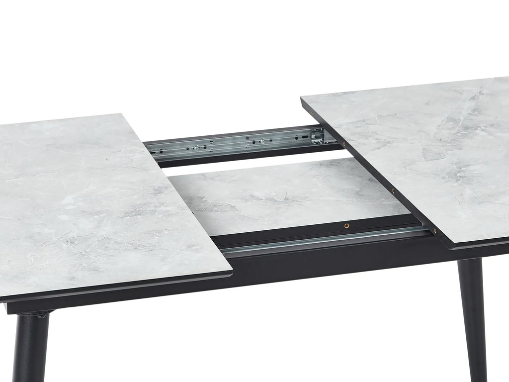 Dining Table EFTALIA White Marble 120/150 cm 80 cm