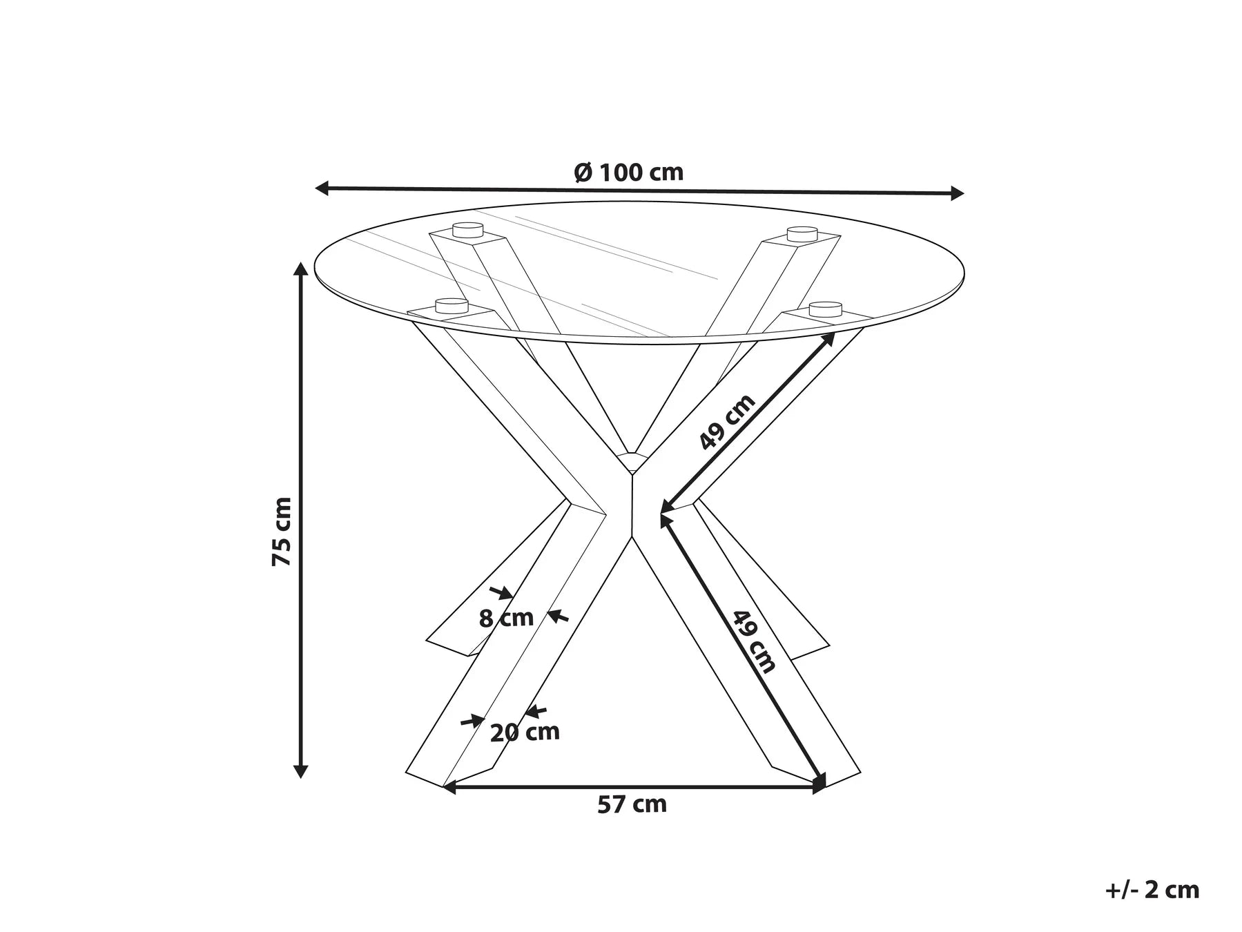 Dining Table OTIUM Black 100 cm 100 cm