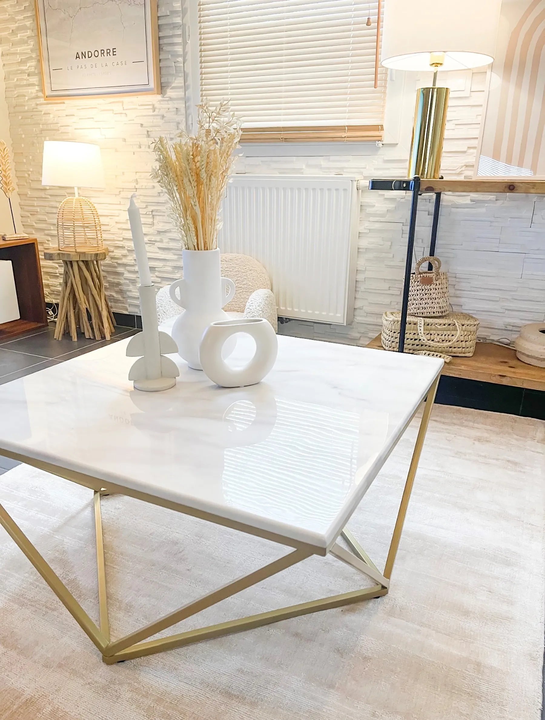 Coffee Table MALIBU Marble/ Gold