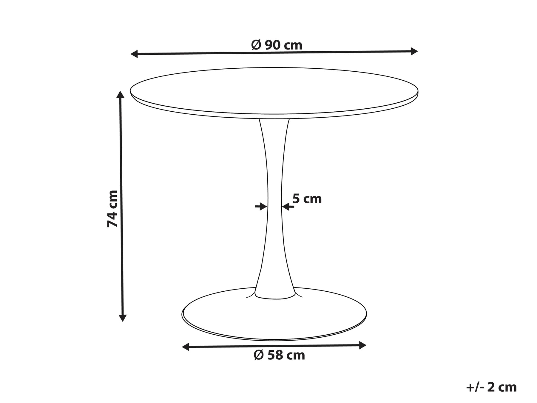 Dining Table BOCA Black Marble 90 cm 90 cm