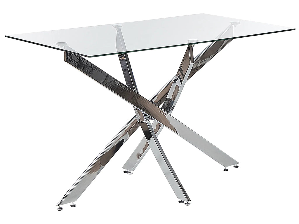Dining Table MARAMO Silver 120 cm 70 cm Tempered Glass