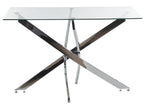 Dining Table MARAMO Silver 120 cm 70 cm Tempered Glass