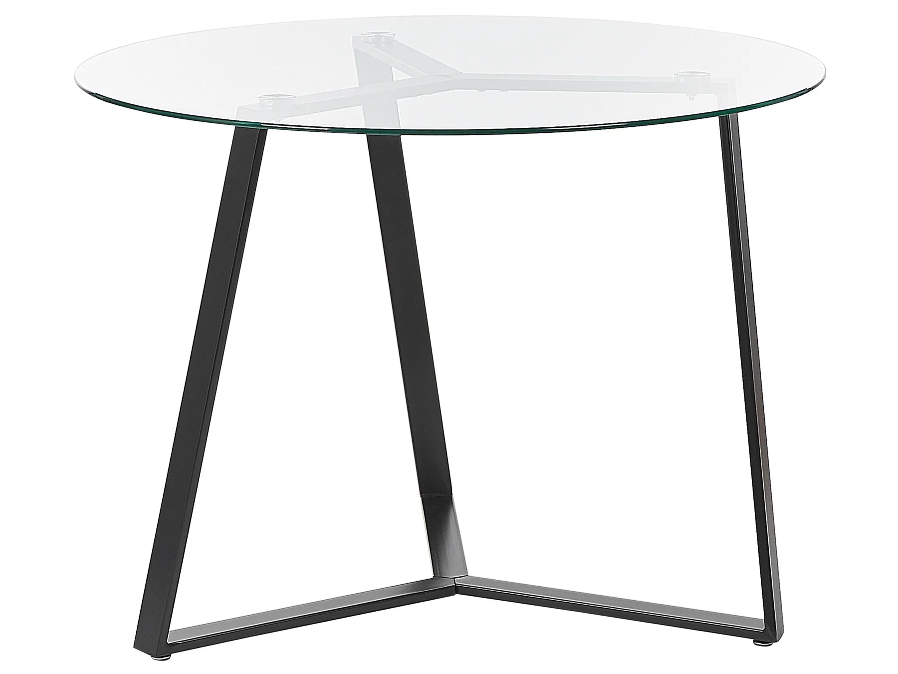 Dining Table KEBRI Black 100 cm 100 cm Tempered Glass