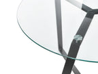 Dining Table KEBRI Black 100 cm 100 cm Tempered Glass