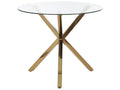 Dining Table SAVONI Gold 90 cm 90 cm Tempered Glass
