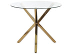 Dining Table SAVONI Gold 90 cm 90 cm Tempered Glass