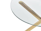 Dining Table SAVONI Gold 90 cm 90 cm Tempered Glass