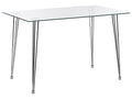 Dining Table WINSTON Silver 120 cm 70 cm Tempered Glass