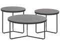 Set of 3 Coffee Tables MELODY Grey Concrete Effect