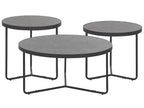 Set of 3 Coffee Tables MELODY Grey Concrete Effect