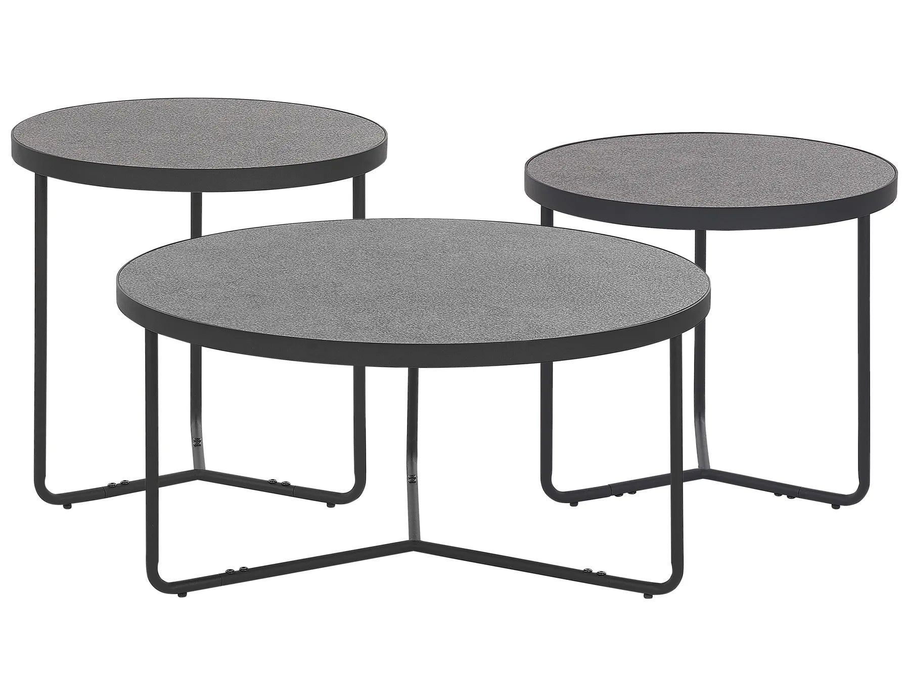 Set of 3 Coffee Tables MELODY Grey Concrete Effect