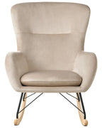 Rocking Chair ELLAN Velvet Beige