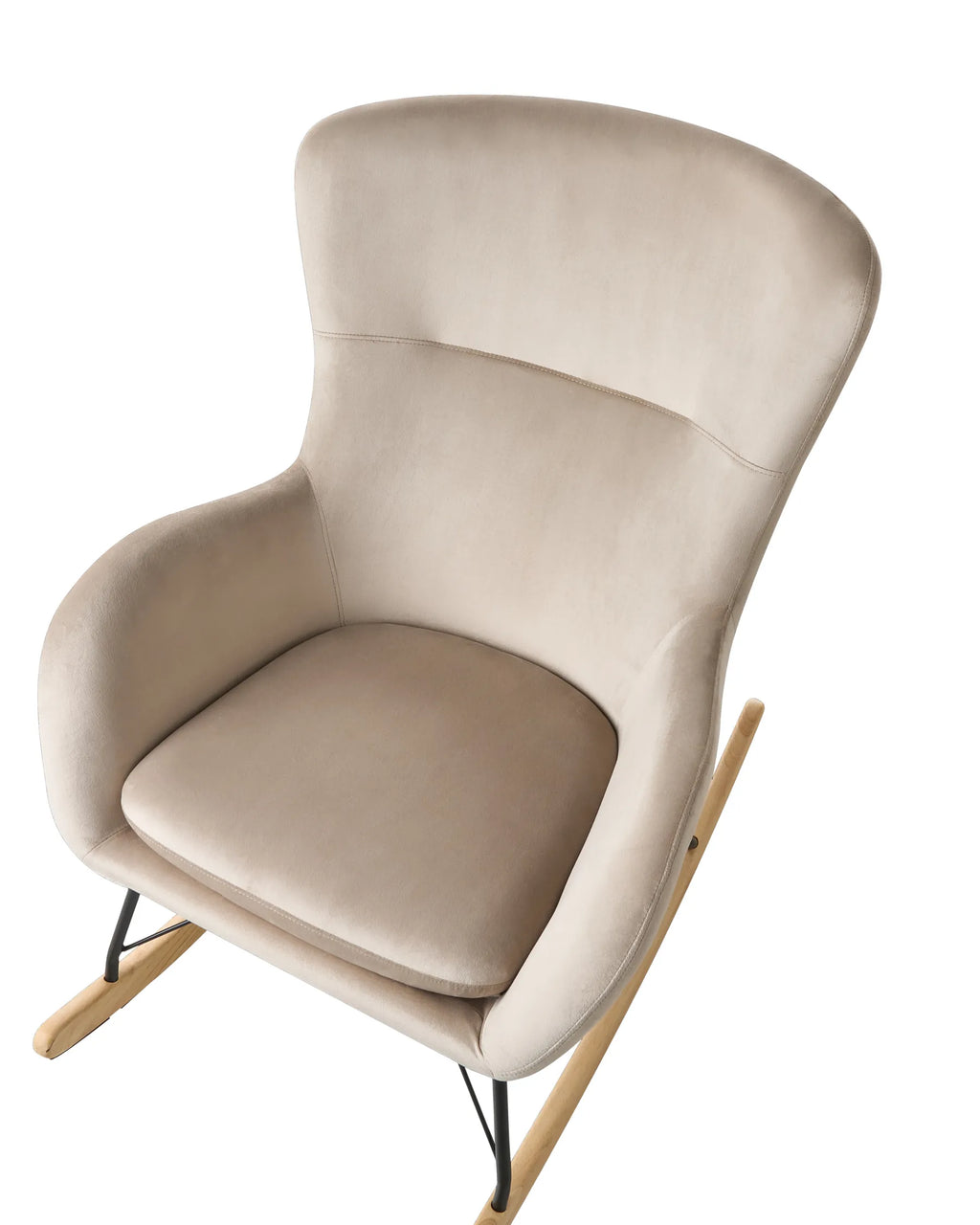 Rocking Chair ELLAN Velvet Beige