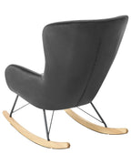 Rocking Chair ELLAN Velvet Black