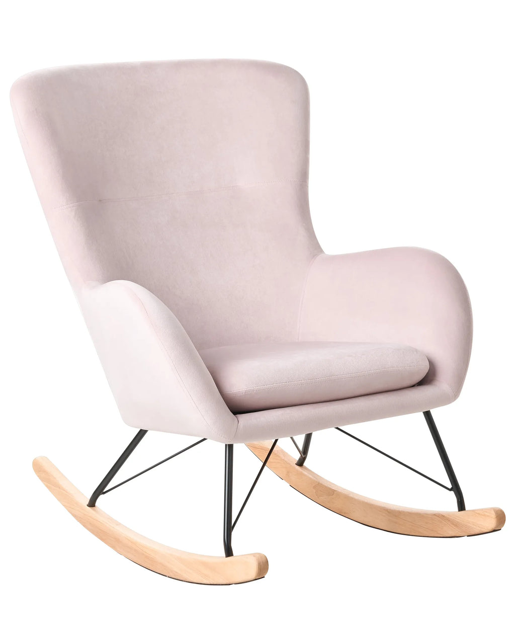 Rocking Chair ELLAN Velvet Pink