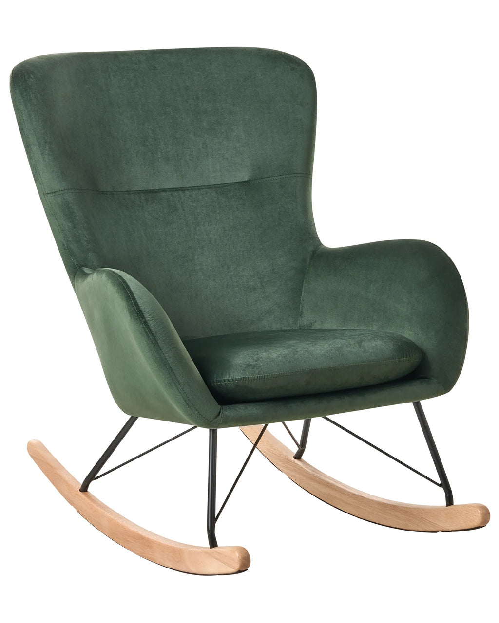 Rocking Chair ELLAN Velvet Dark Green