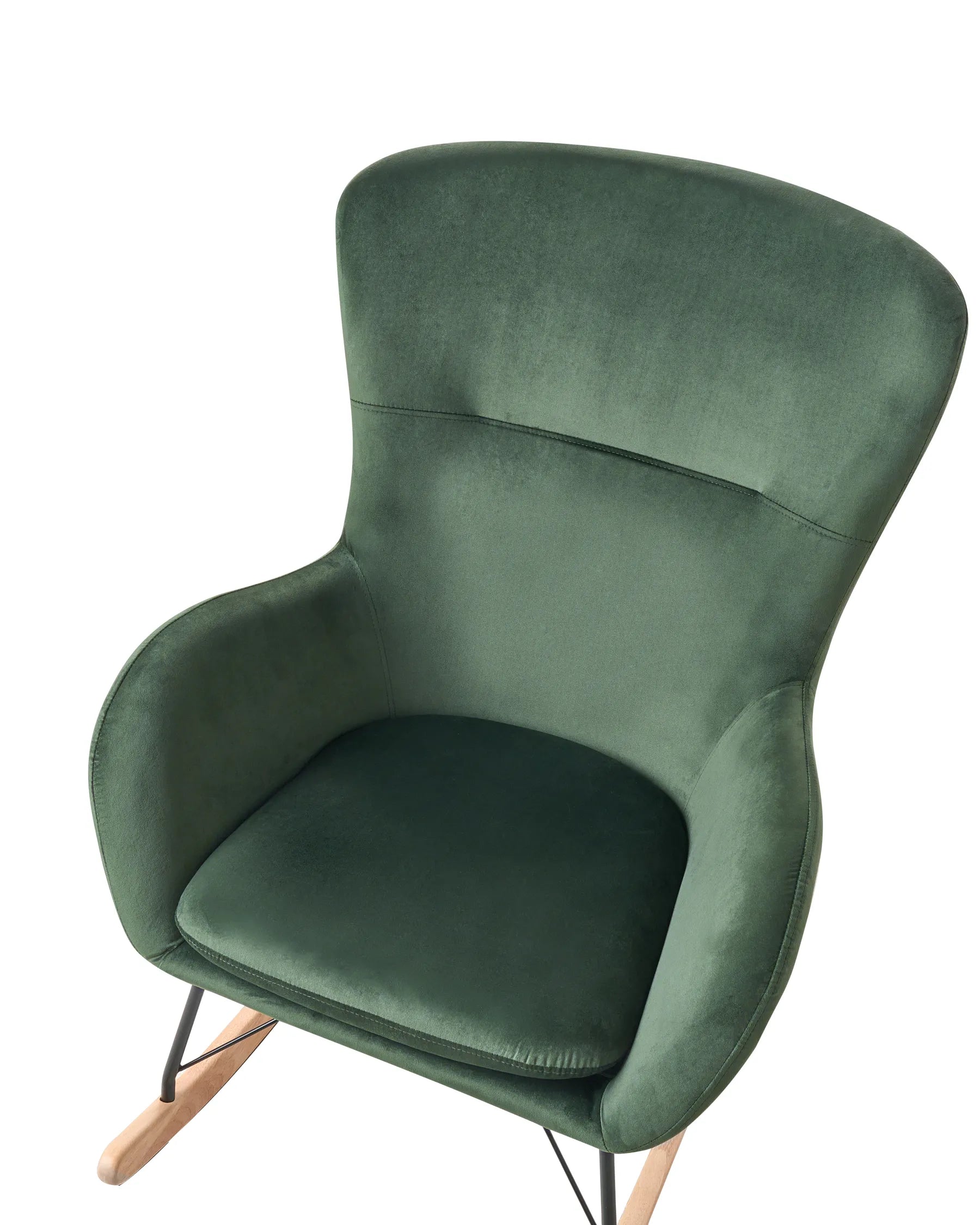 Rocking Chair ELLAN Velvet Dark Green