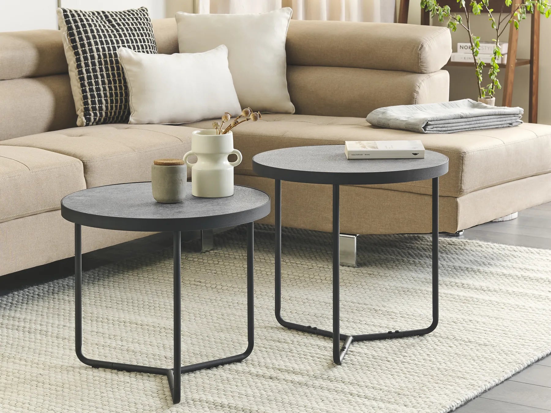 Side Table MELODY Grey Concrete Effect