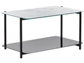 Coffee Table GLOSTER Tempered Glass White Marble