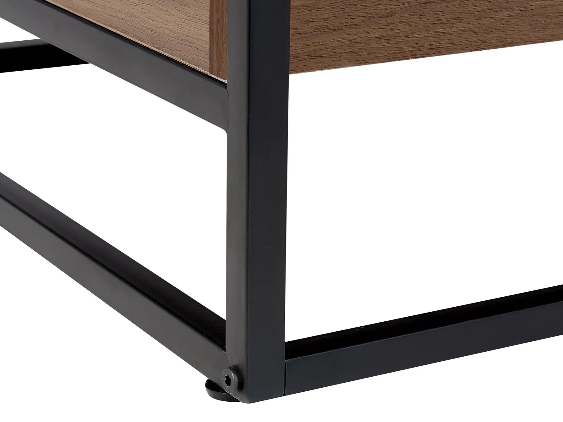 Coffee Table WACO Tempered Glass Black with Storage