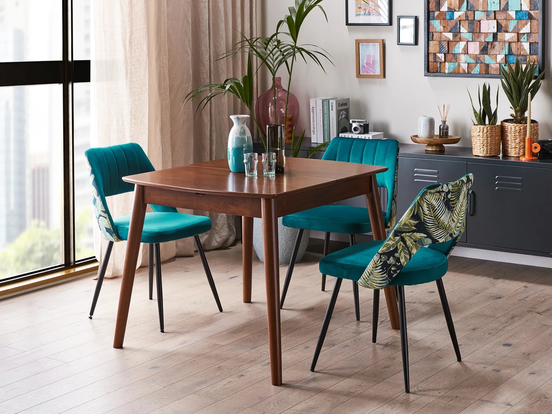 Extending Dining Table TOMS Dark Brown 100/130 cm 80 cm