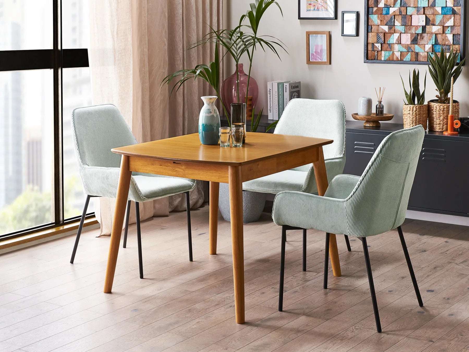 Extending Dining Table TOMS Light Brown 100/130 cm 80 cm