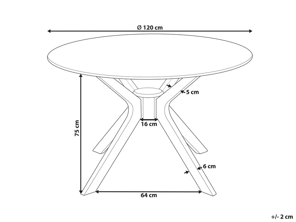 Dining Table TYMIS Dark Mahogany 120 cm 120 cm