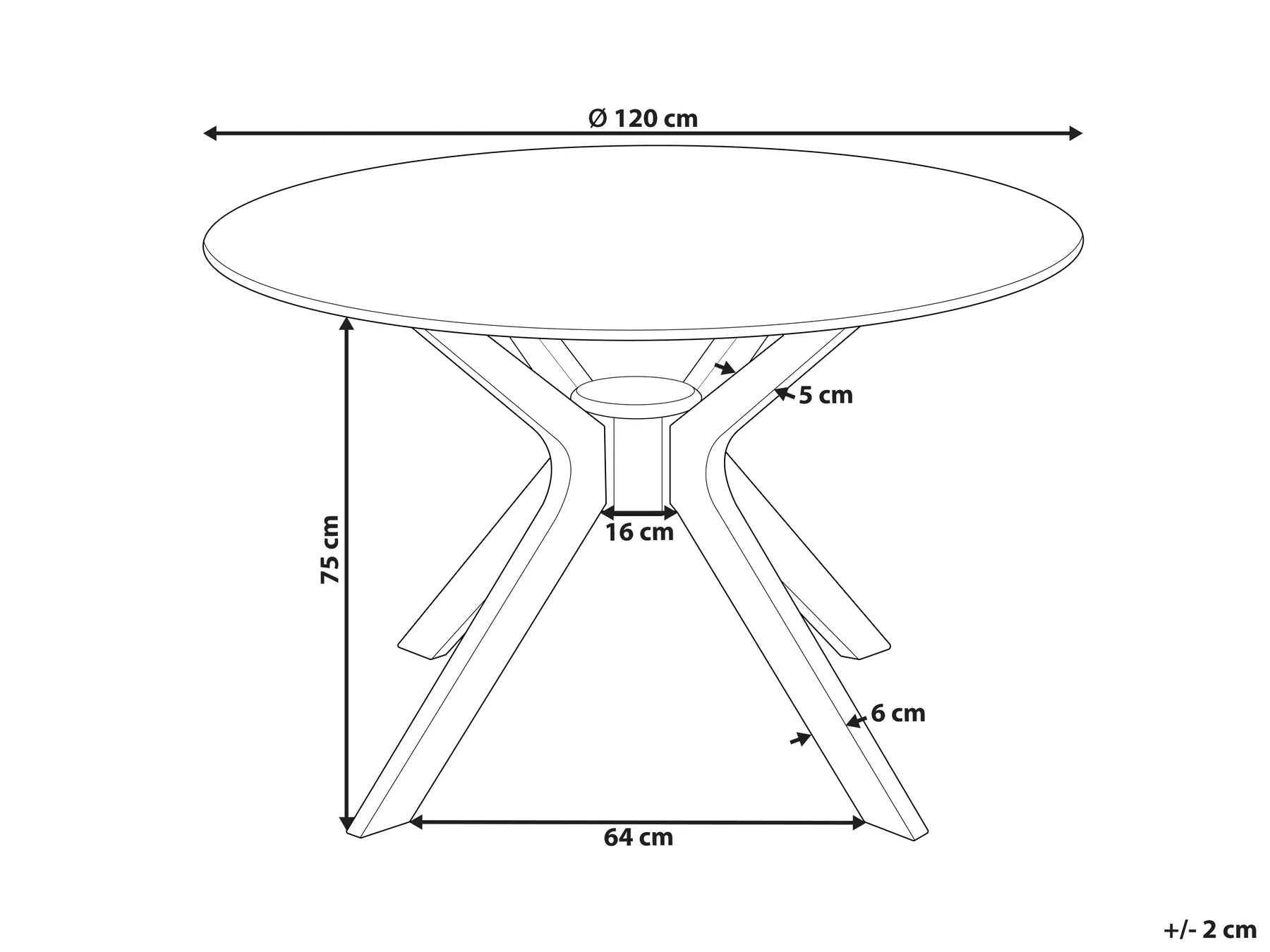 Dining Table TYMIS Dark Mahogany 120 cm 120 cm
