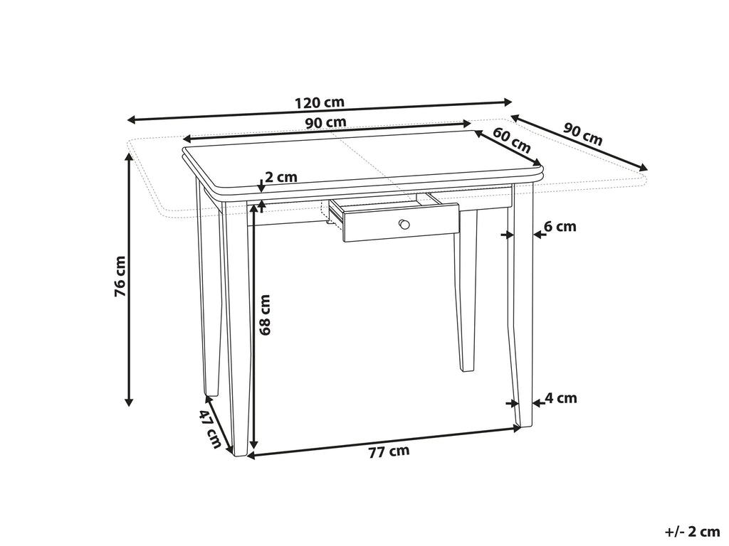 Extending Dining Table MASELA Brown 90/120 cm 60 cm Wood