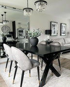 Set of 2 Dining Chairs MAGALIA Velvet Grey