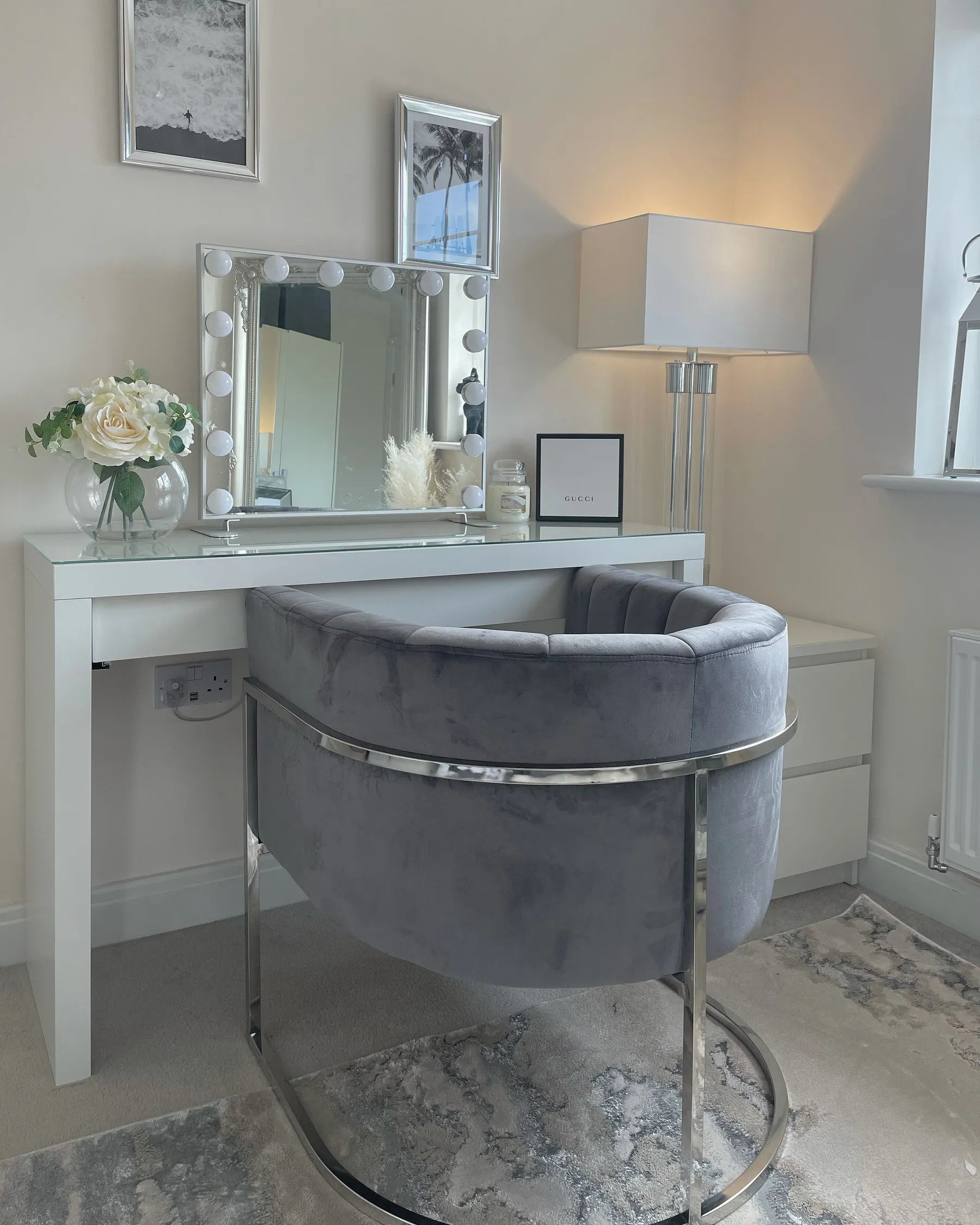 Armchair LARVIK Velvet Grey