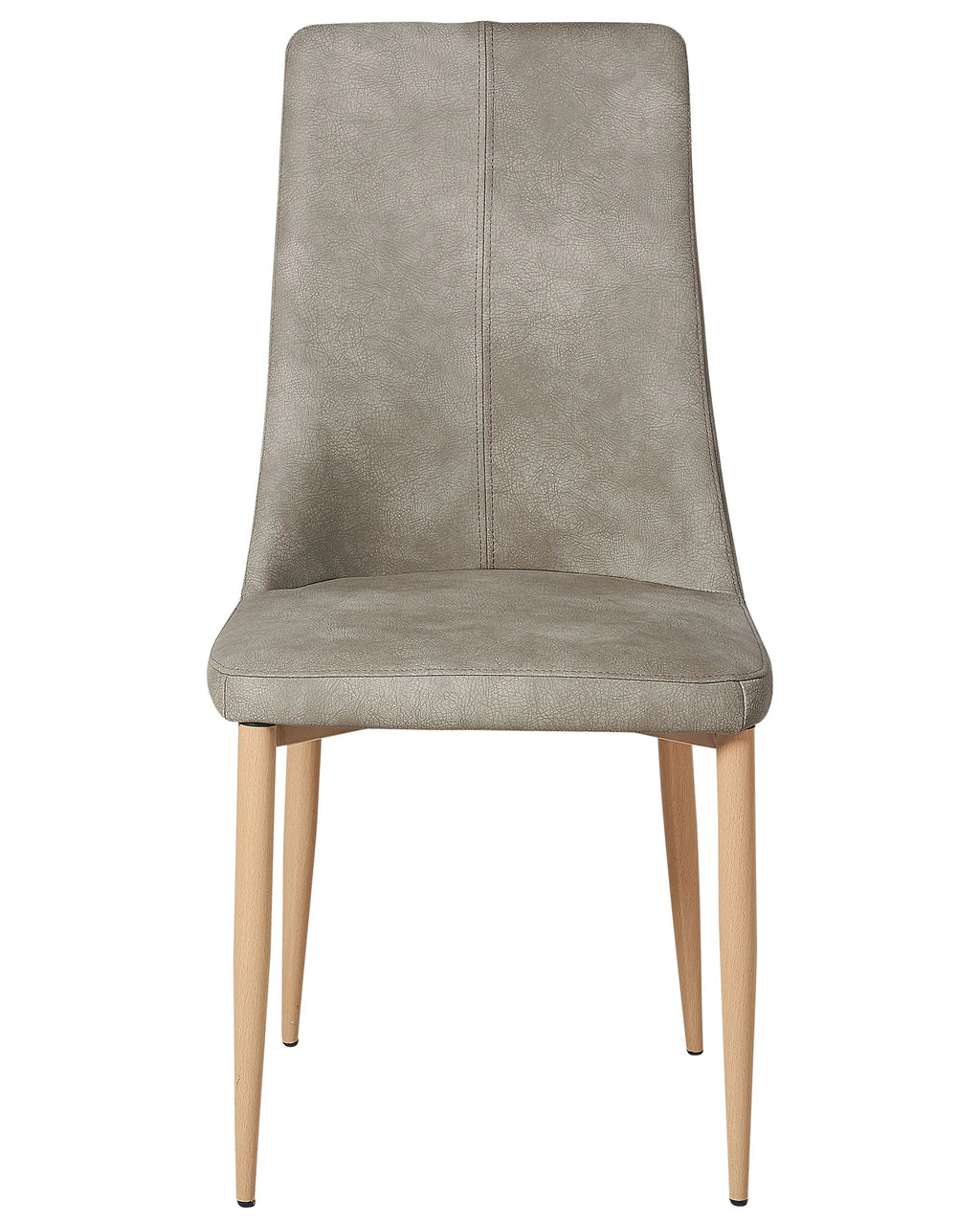 Set of 2 Dining Chairs CLAYTON Faux Leather Light Grey