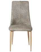 Set of 2 Dining Chairs CLAYTON Faux Leather Light Grey