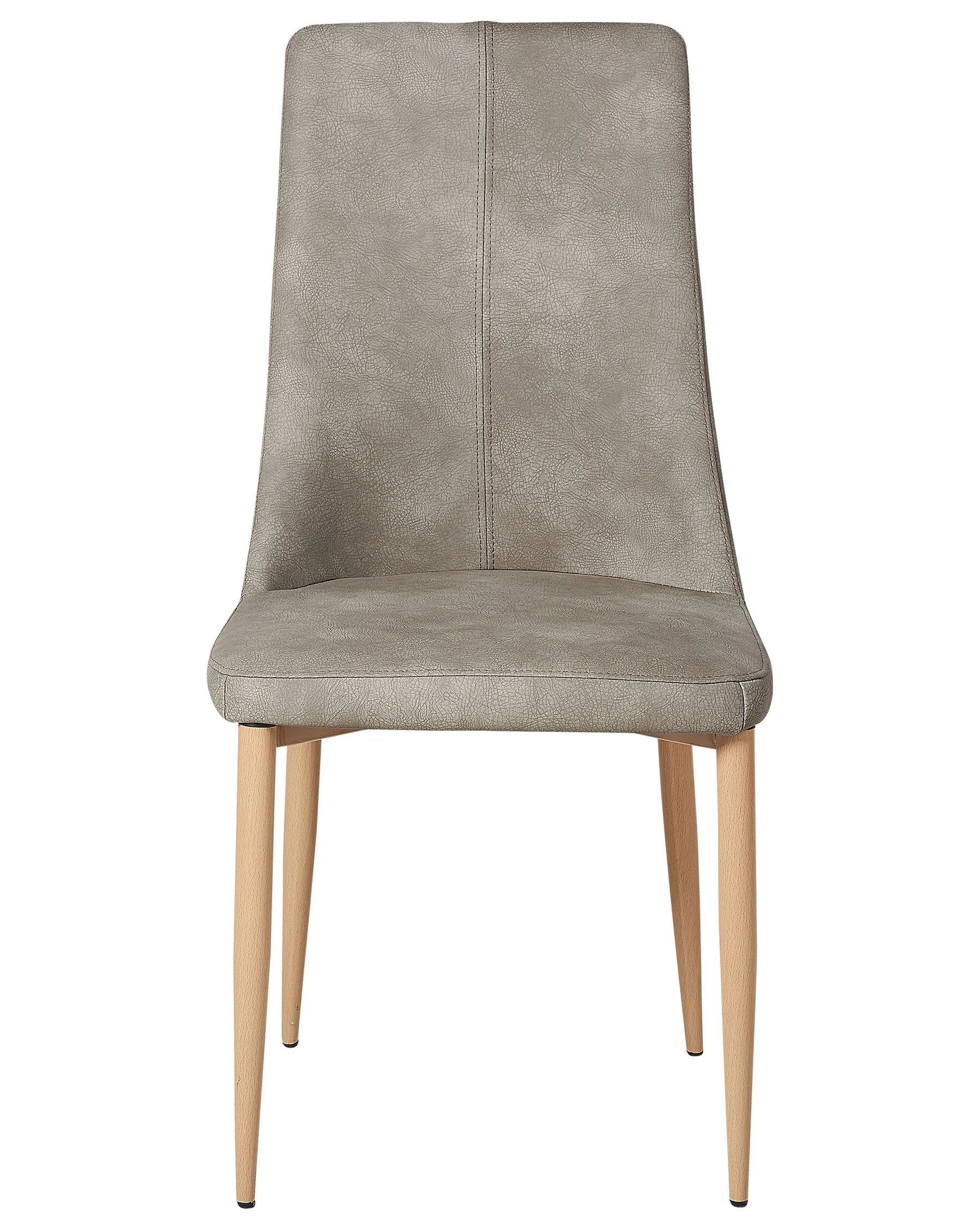 Set of 2 Dining Chairs CLAYTON Faux Leather Light Grey