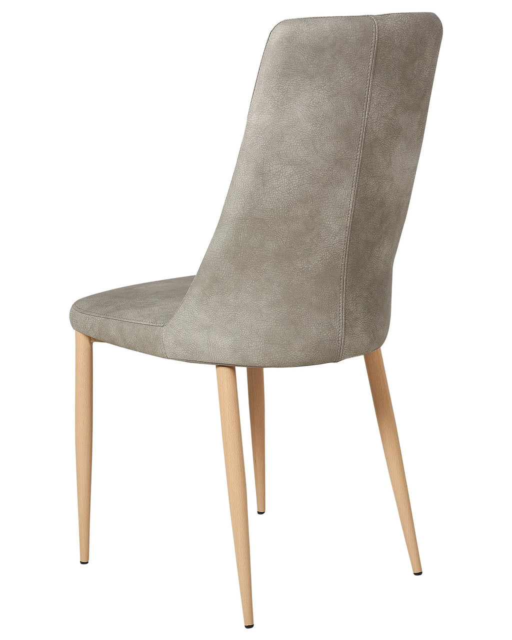 Set of 2 Dining Chairs CLAYTON Faux Leather Light Grey