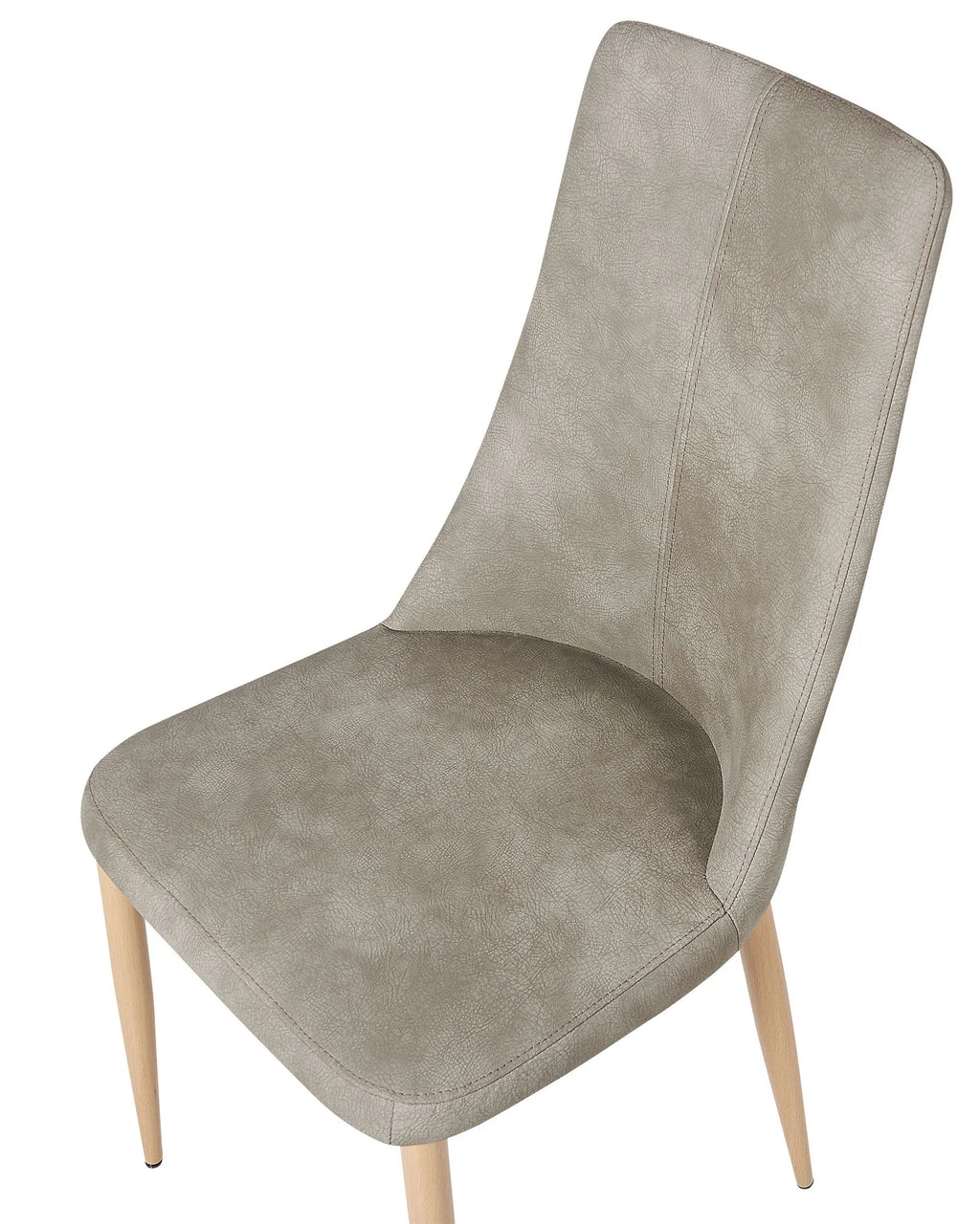 Set of 2 Dining Chairs CLAYTON Faux Leather Light Grey