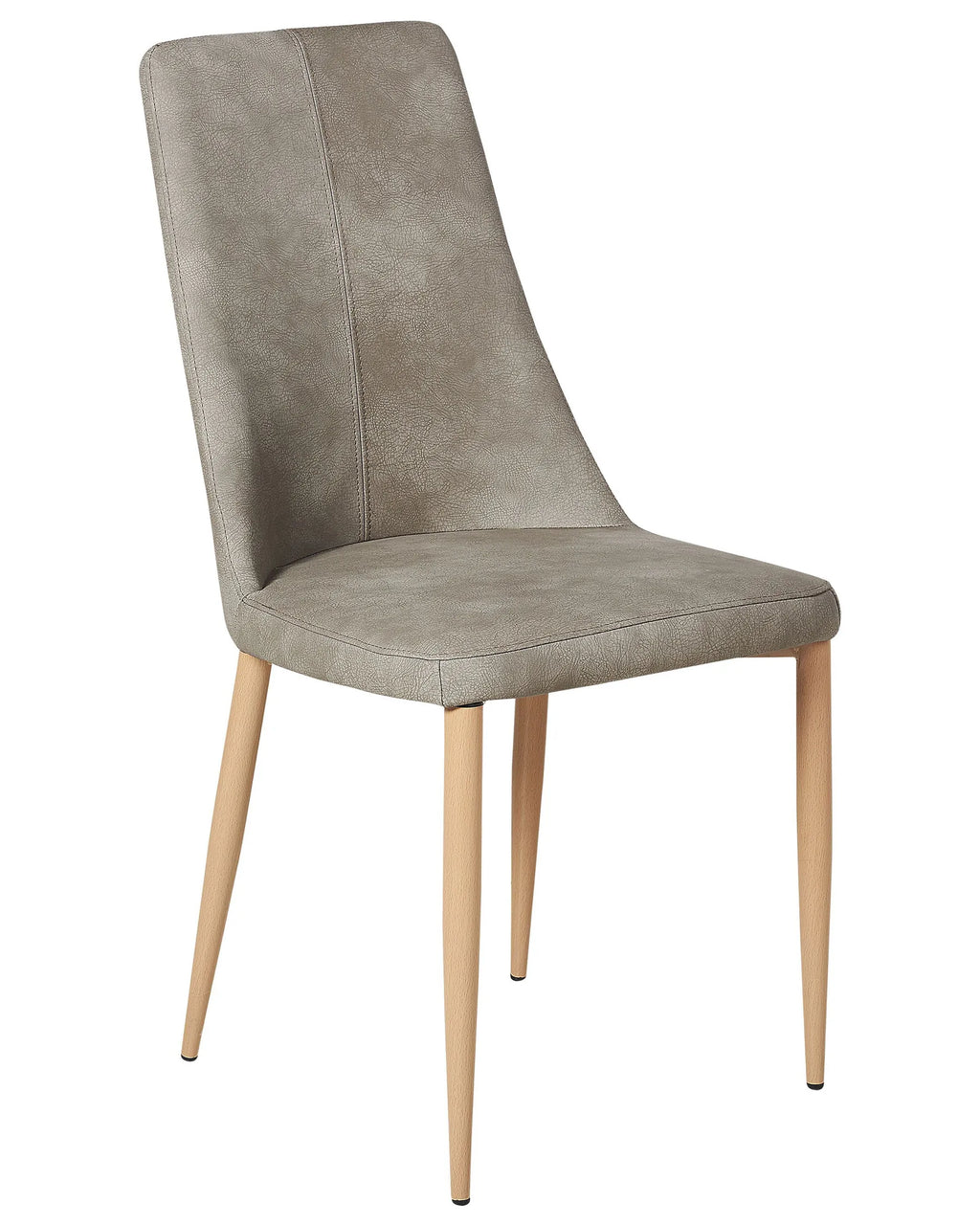 Set of 2 Dining Chairs CLAYTON Faux Leather Light Grey