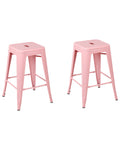 Set of 2 Bar Stools CABRILLO Metal Pink