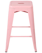 Set of 2 Bar Stools CABRILLO Metal Pink