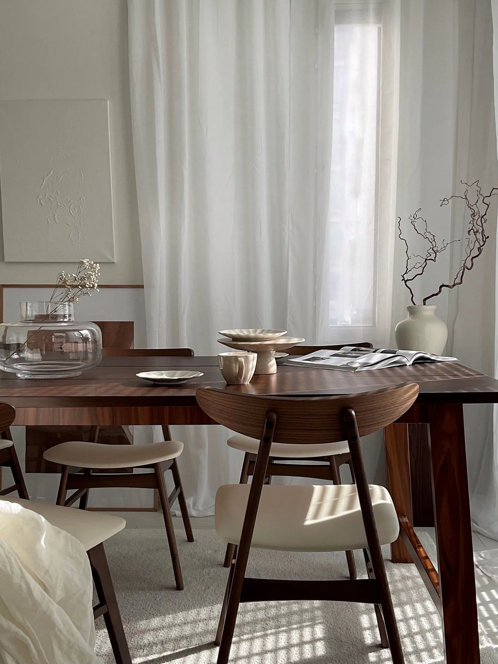 Set of 2 Dining Chairs LYNN Wood Dark Brown/ White