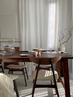 Set of 2 Dining Chairs LYNN Wood Dark Brown/ White