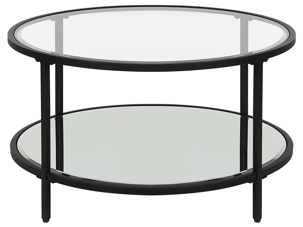 Coffee Table BIRNEY Tempered Glass Black
