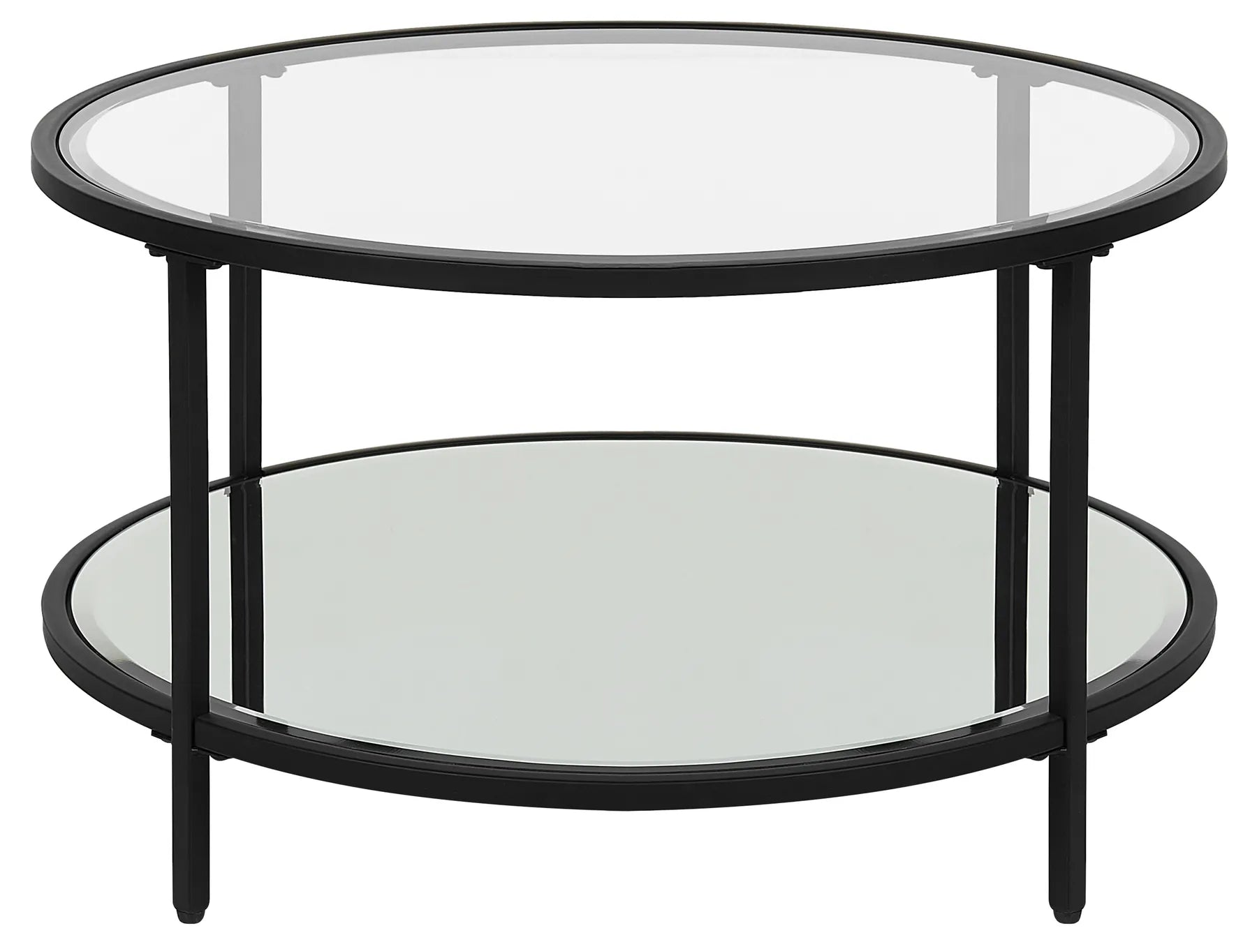 Coffee Table BIRNEY Tempered Glass Black